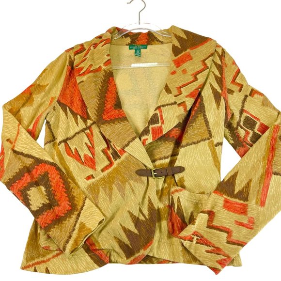 LRL RALPH LAUREN Sweaters - Vintage LRL RALPH LAUREN Womens M Southwest Aztec Shawl Collar Wrap Sweater